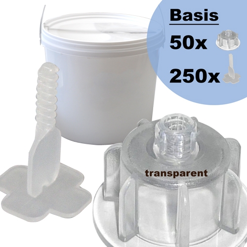 Basis-Set 2 mm transparent mit Zughauben, Gewindelaschen, 12l Eimer